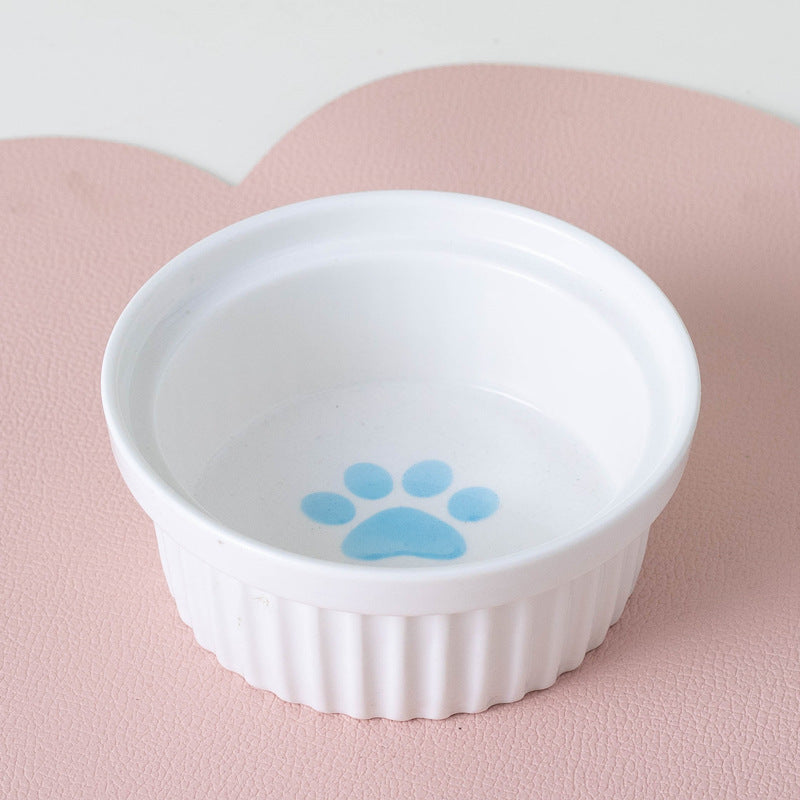 Pet Ceramic Double Bowl Elevated Feeding Set
