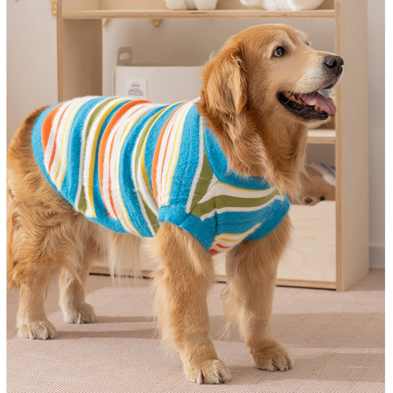 Pet Autumn Winter Striped Sleeveless Sweater Casual Wear