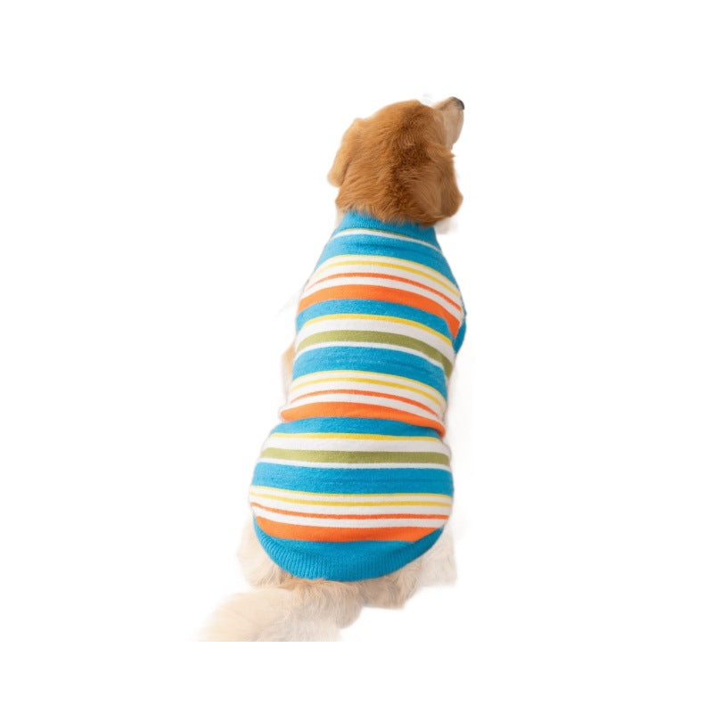 Pet Autumn Winter Striped Sleeveless Sweater Casual Wear
