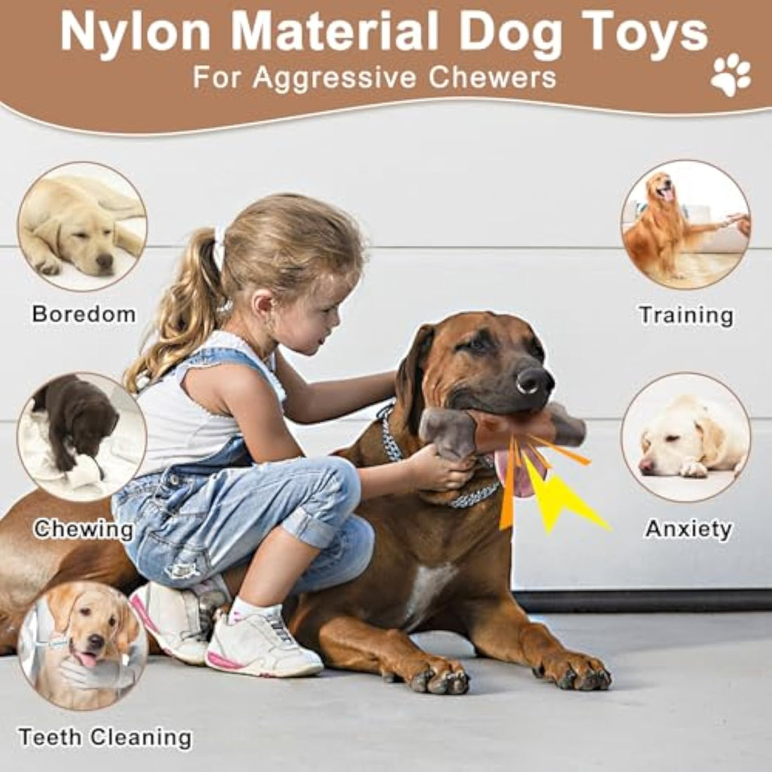 Pet Tough Durable Chew Toy Bacon Flavor Large Breed Toy
