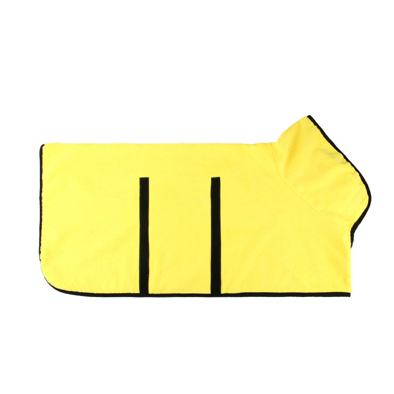 Pet Puppy Bath Robe Neck Waist Tucked Shirt Apparel