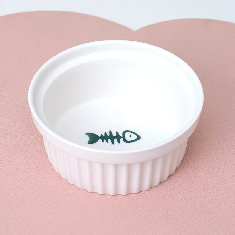 Pet Ceramic Double Bowl Elevated Feeding Set
