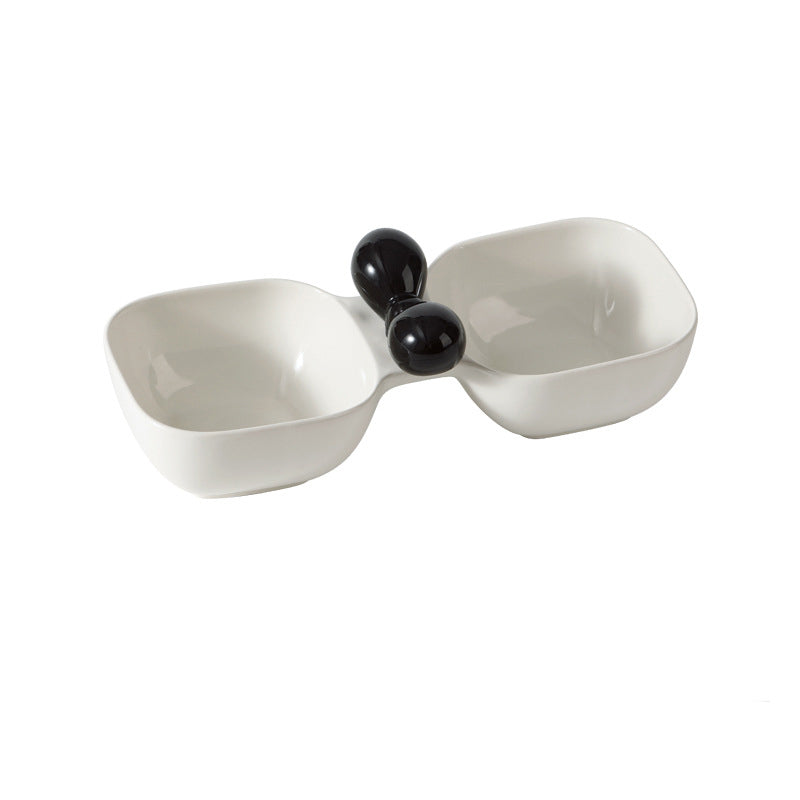 Pet Ceramic Feeding Bowl Dual Bowl Set