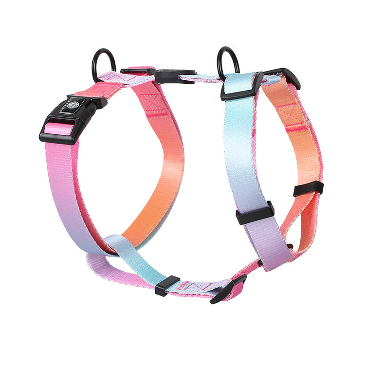 Pet Gradient Color Adjustable Chest Strap Harness