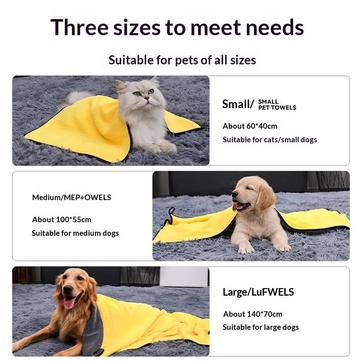 Pet Super Absorbent Quick Dry Bath Towel Grooming Towel