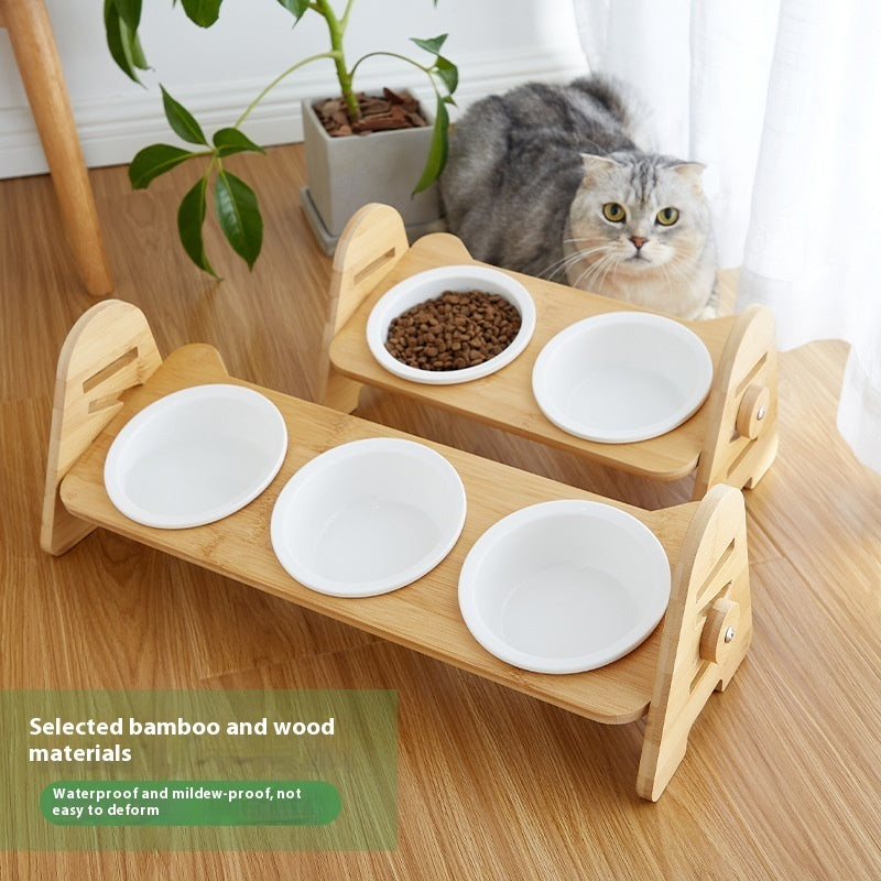 Pet Oblique Mouth Cervical Spine Protection Drinking Bowl