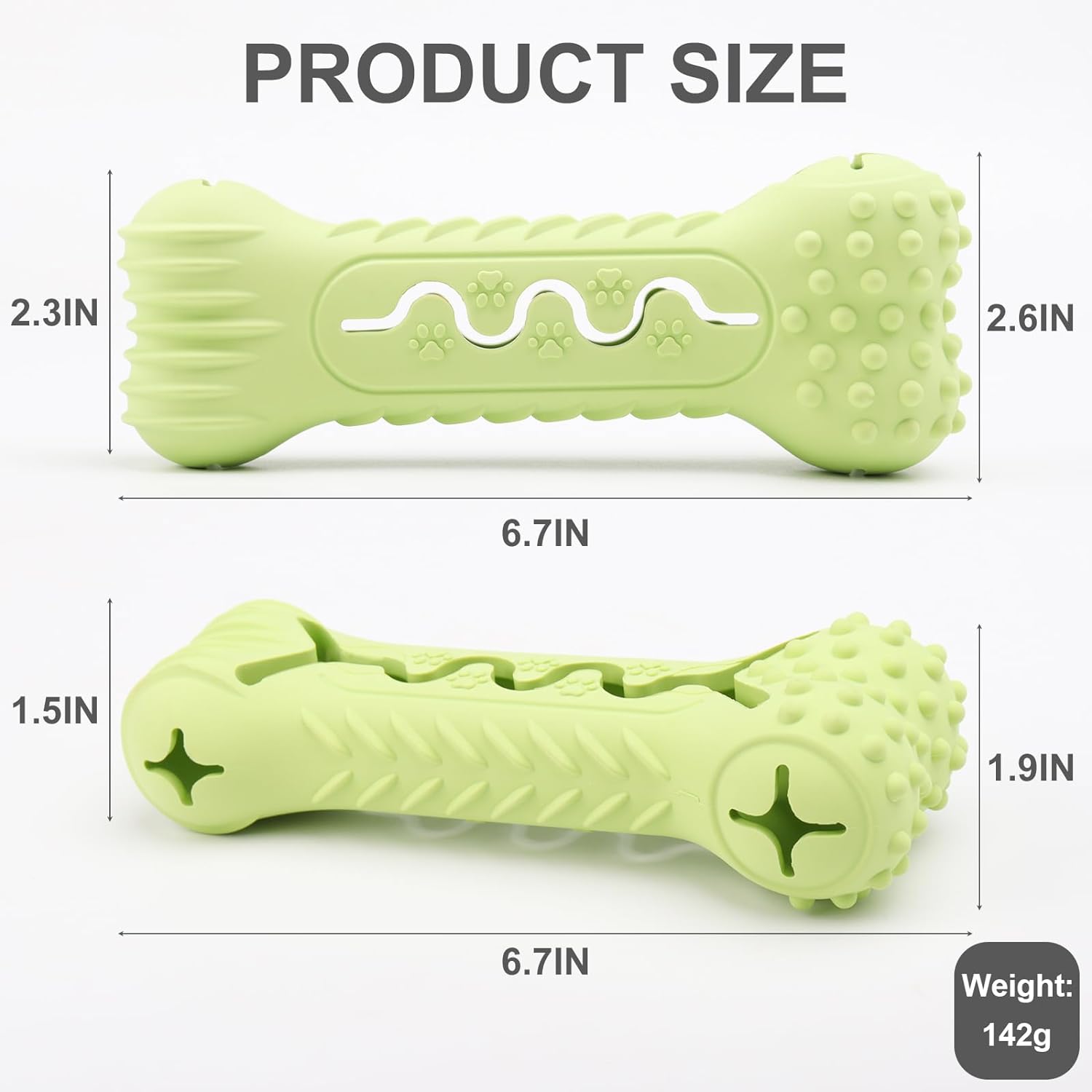 Pet Durable Bone Shape Chew Toy Natural Rubber Dental Cleaning Toy