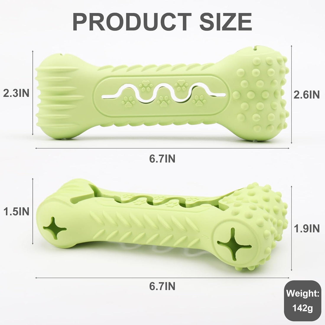 Pet Durable Bone Shape Chew Toy Natural Rubber Dental Cleaning Toy