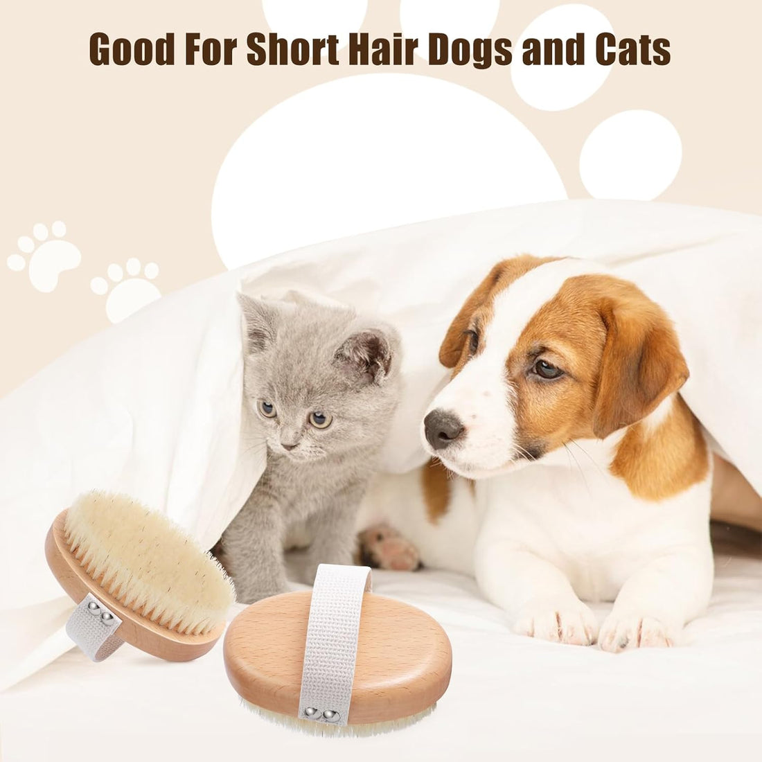 Pet Soft Boar Bristle Palm Grooming Brush Shedding Control