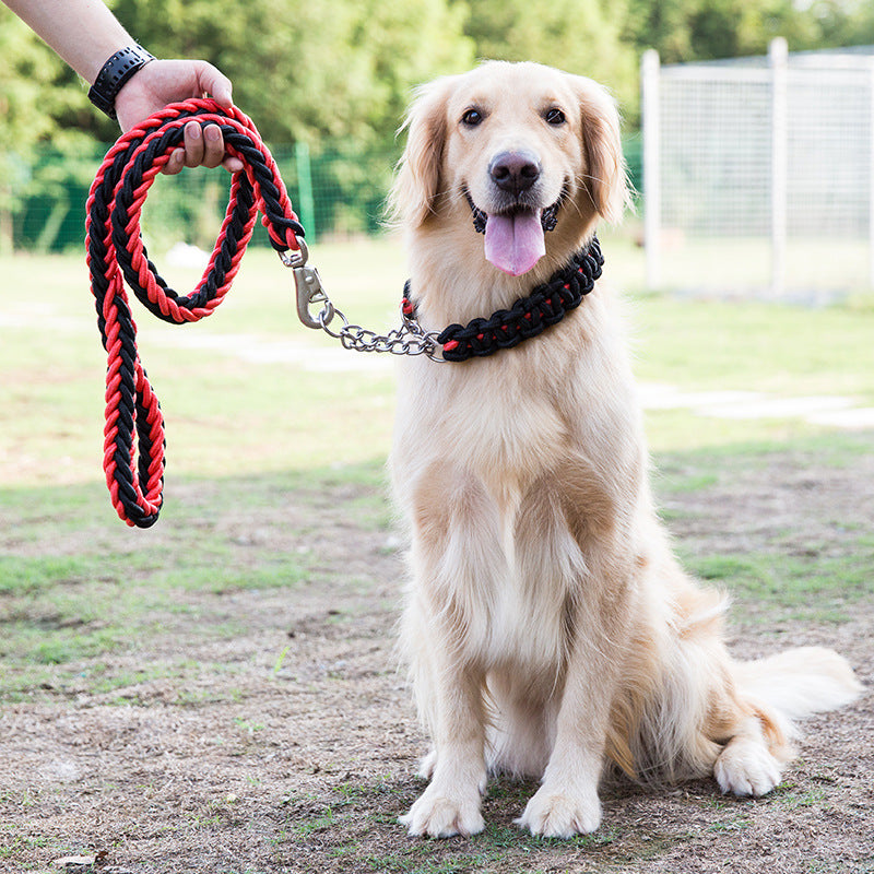 Heavy Duty Nylon Braided Pet Training Leash Collar Set