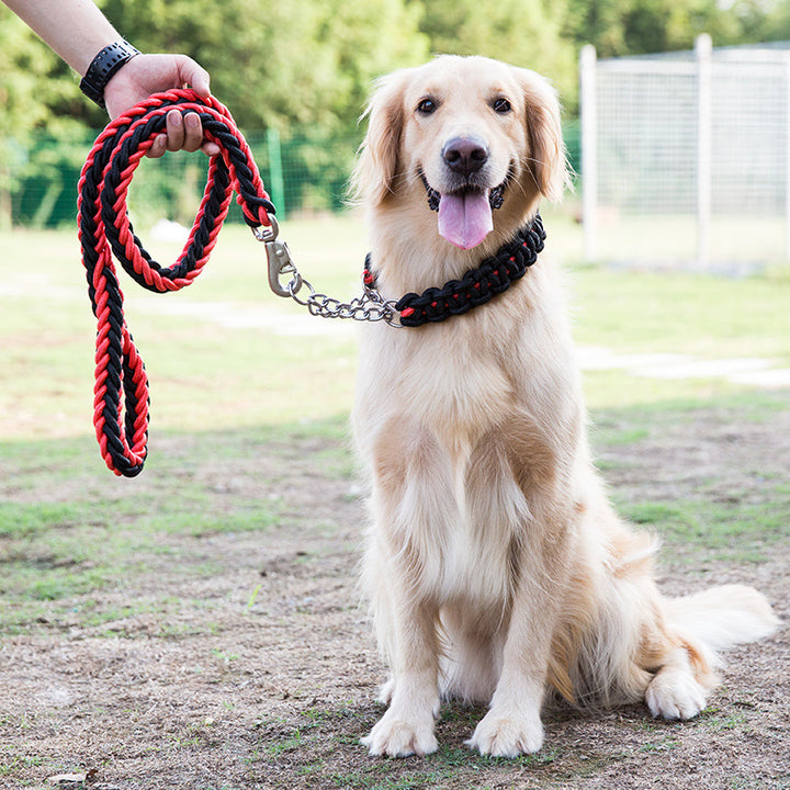 Heavy Duty Nylon Braided Pet Training Leash Collar Set