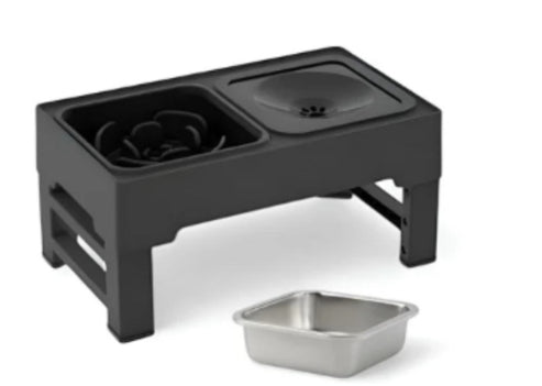 Pet Adjustable Height Stainless Steel Double Bowl Feeder