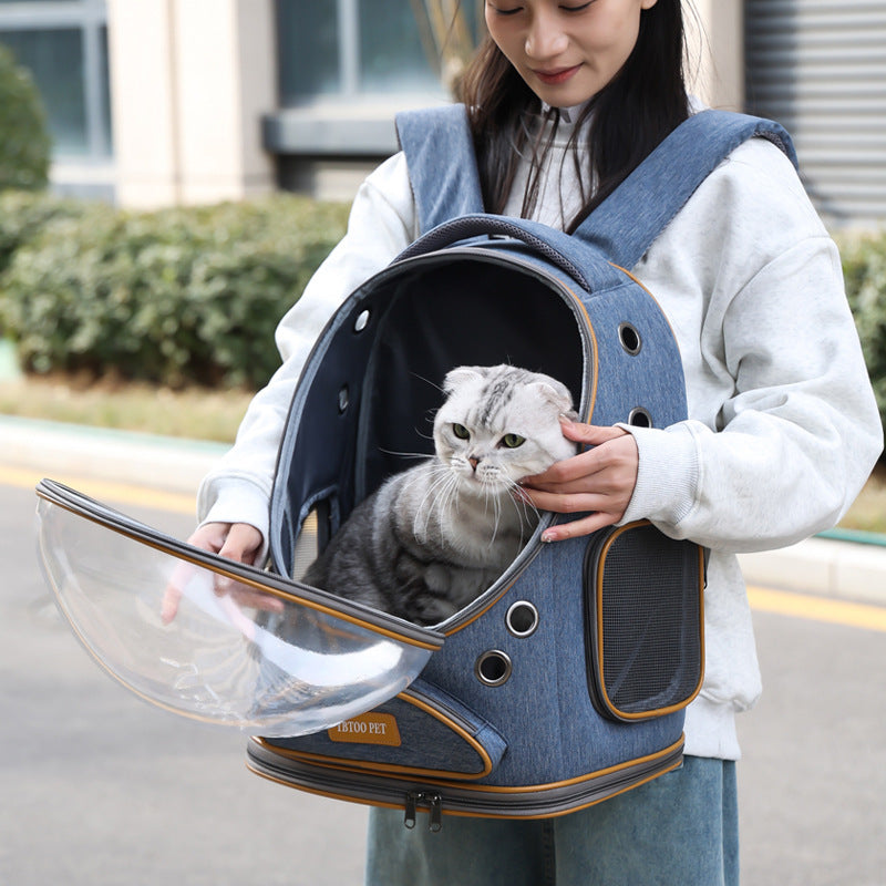 Pet Transparent Large Capacity Portable Travel Backpack Carrier