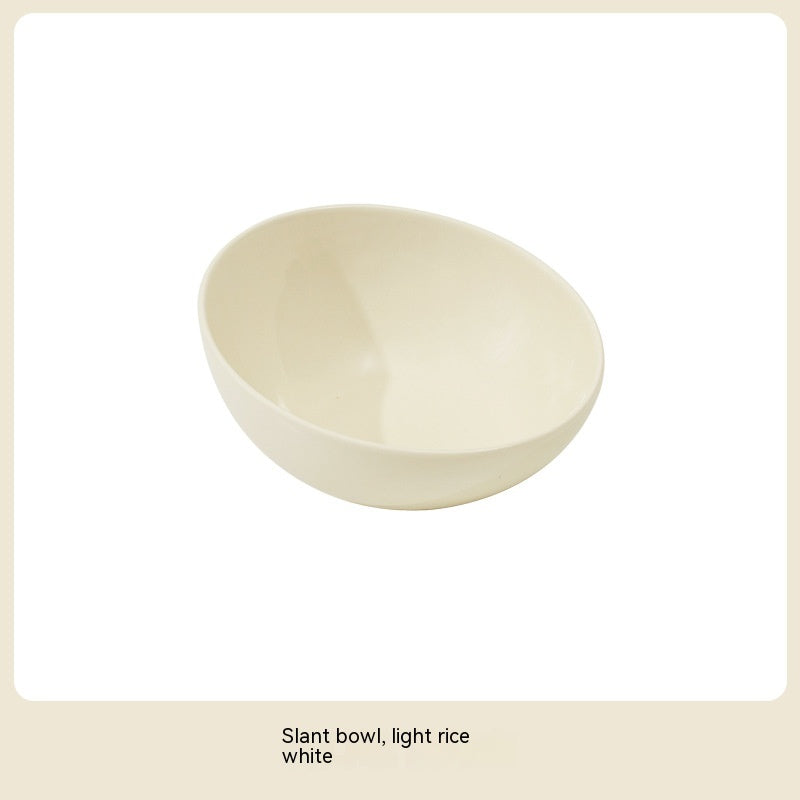 Pet Ceramic Beveled Feeding Bowl Cat Dish