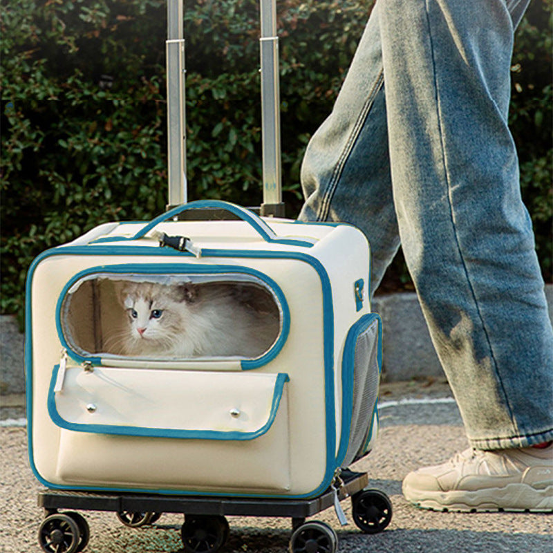 Portable Pet Trolley Backpack Stress Relief Carrier Bag