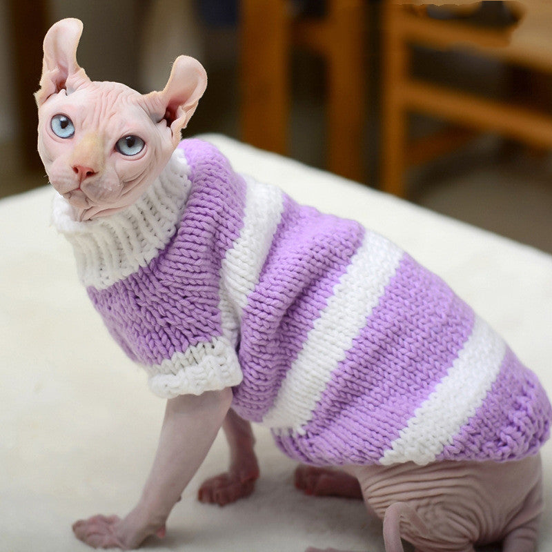 Warm Sweater For Hairless Pet Apparel