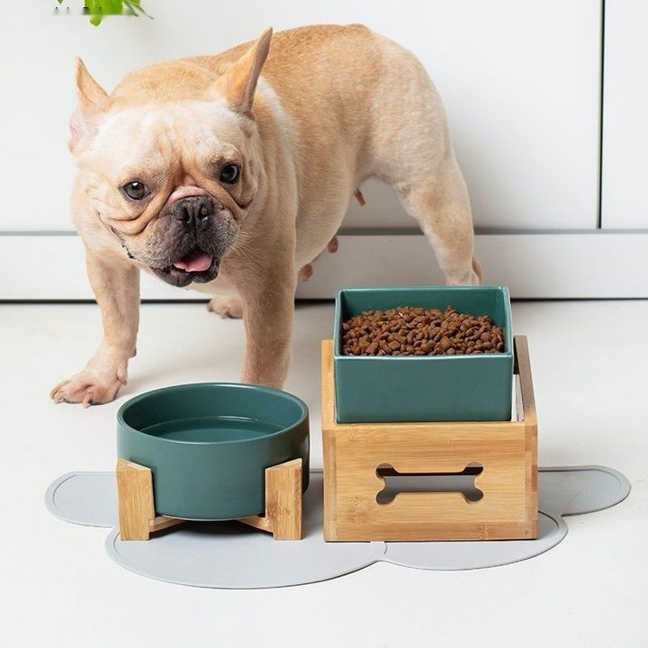 Pet Large Capacity High Stand Ceramic Feeding Bowl