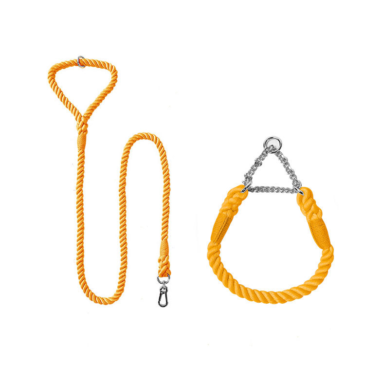 Woven Cotton Pet Leash Collar Set Walking Lead