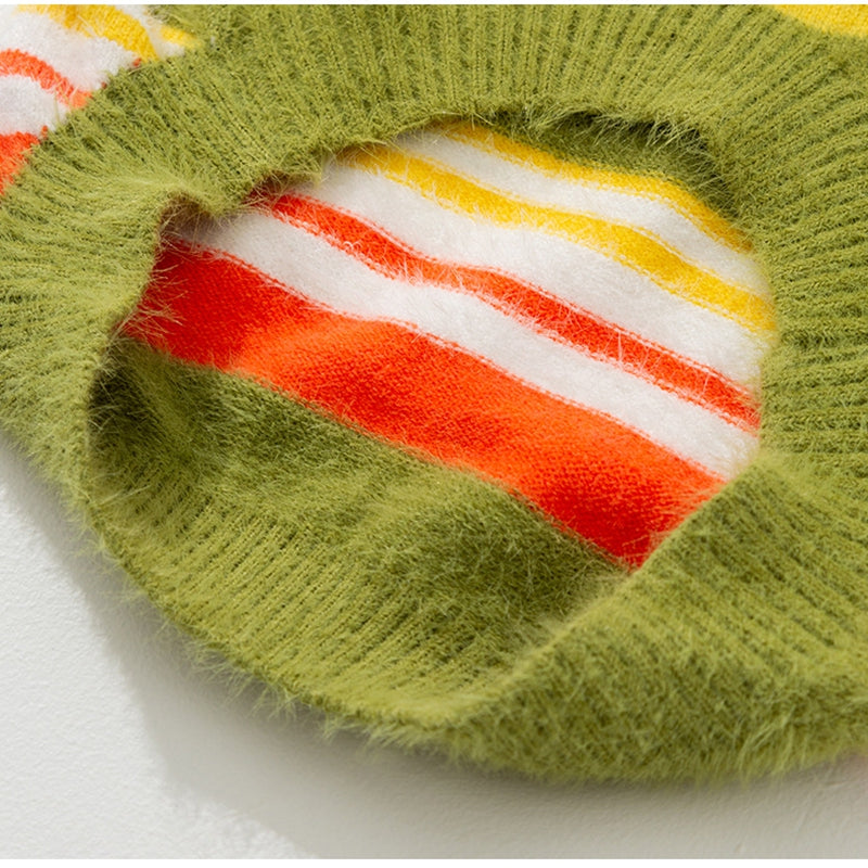 Pet Autumn Winter Striped Sleeveless Sweater Casual Wear