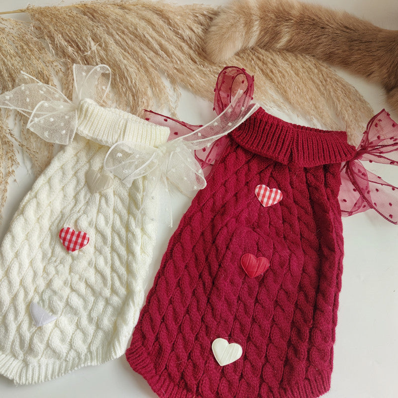 Festive Warm New Year Pet Sweater Clothing Apparel