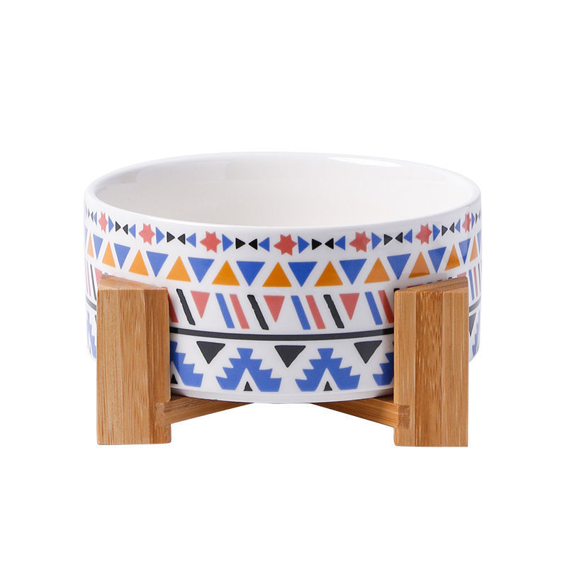 Pet Large Capacity High Stand Ceramic Feeding Bowl