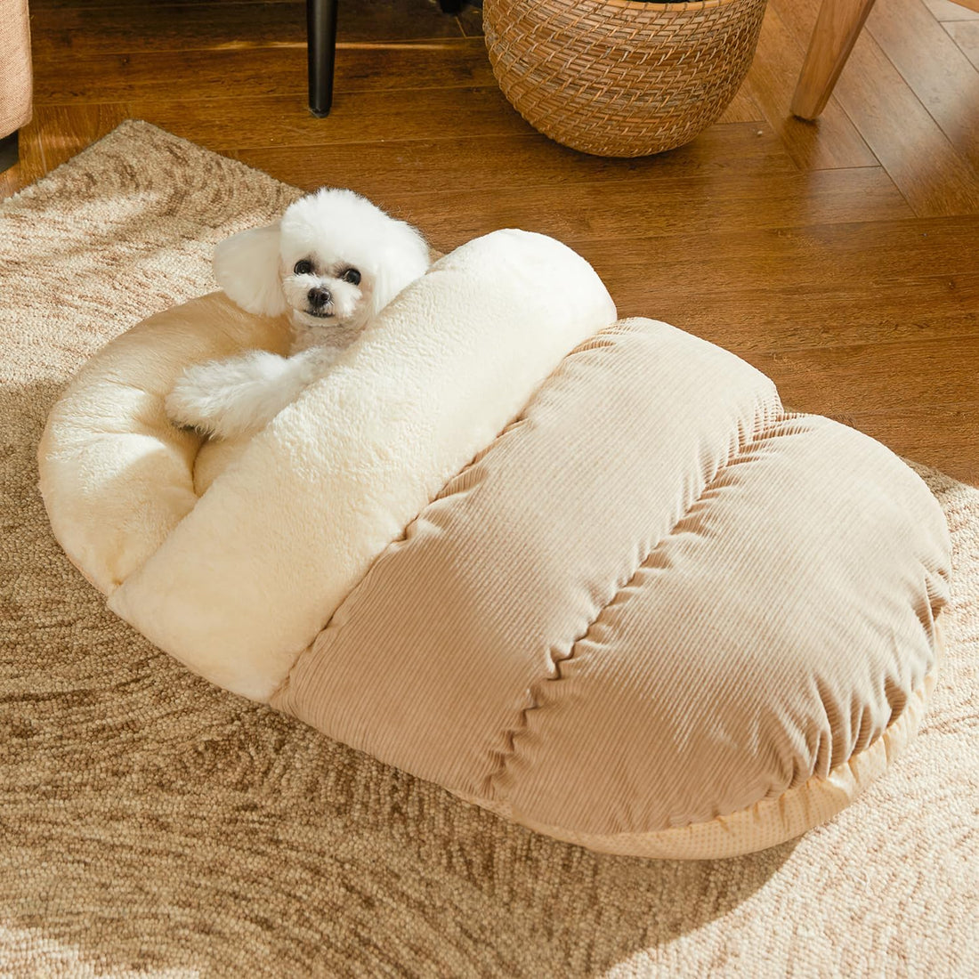 Pet Ultra Soft Plush Slipper Style Cave Bed