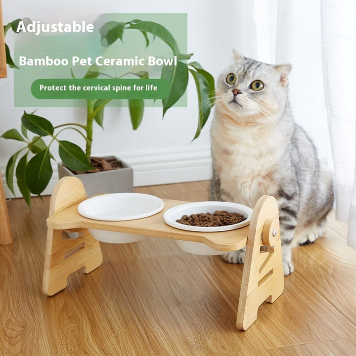 Pet Oblique Mouth Cervical Spine Protection Drinking Bowl