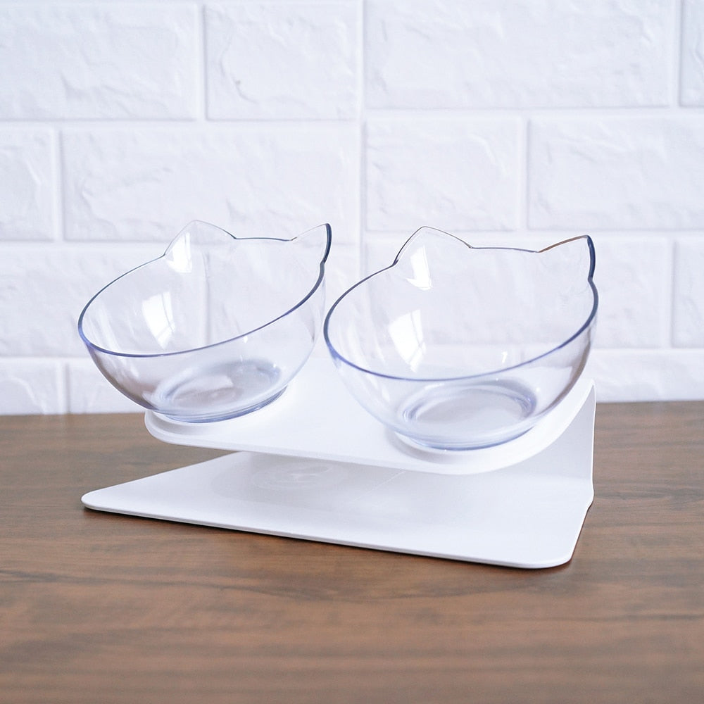 Pet Non Slip Double Bowl Raised Stand Feeding Dish