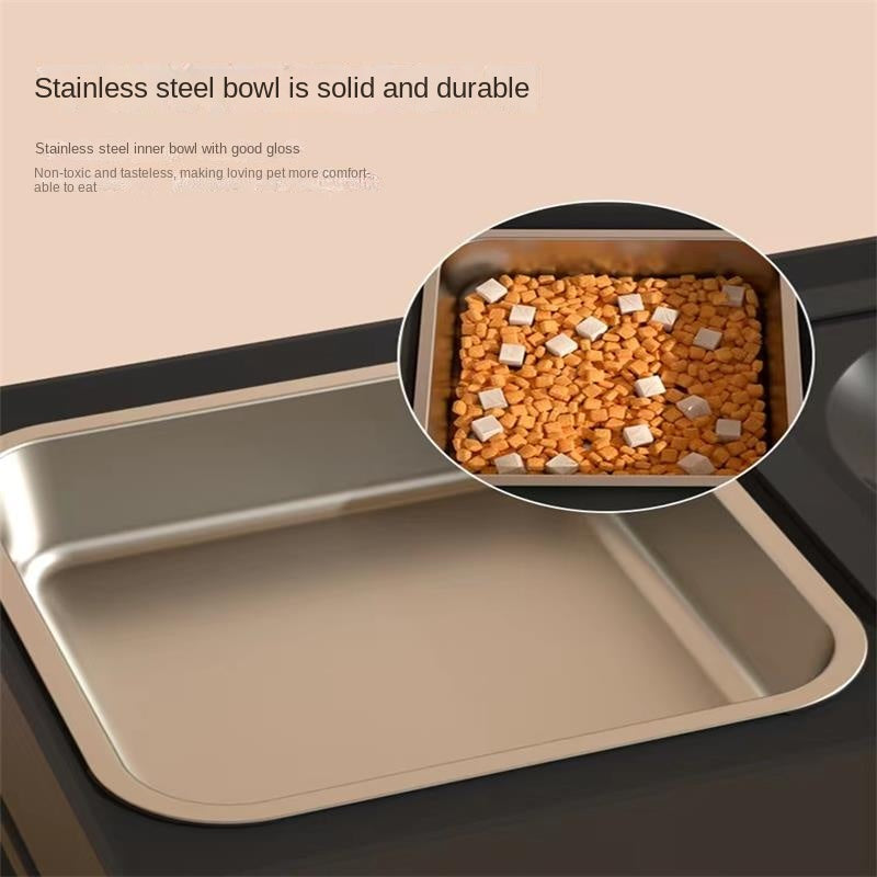 Pet Adjustable Height Stainless Steel Double Bowl Feeder
