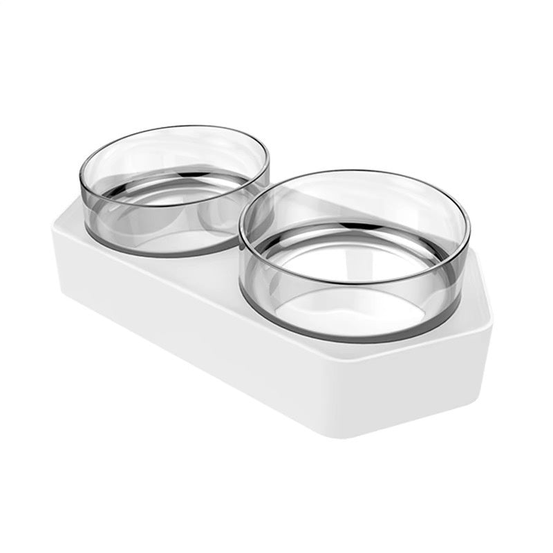 Ceramic Pet Double Bowl Feeding Water Holder Anti Neck Strain