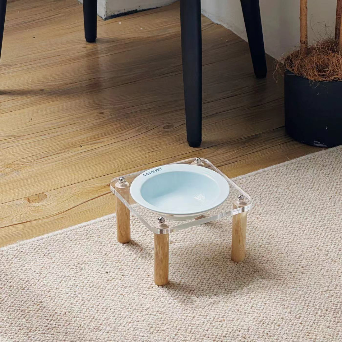 Pet Anti Tumble High Leg Ceramic Double Feeding Bowl Stand