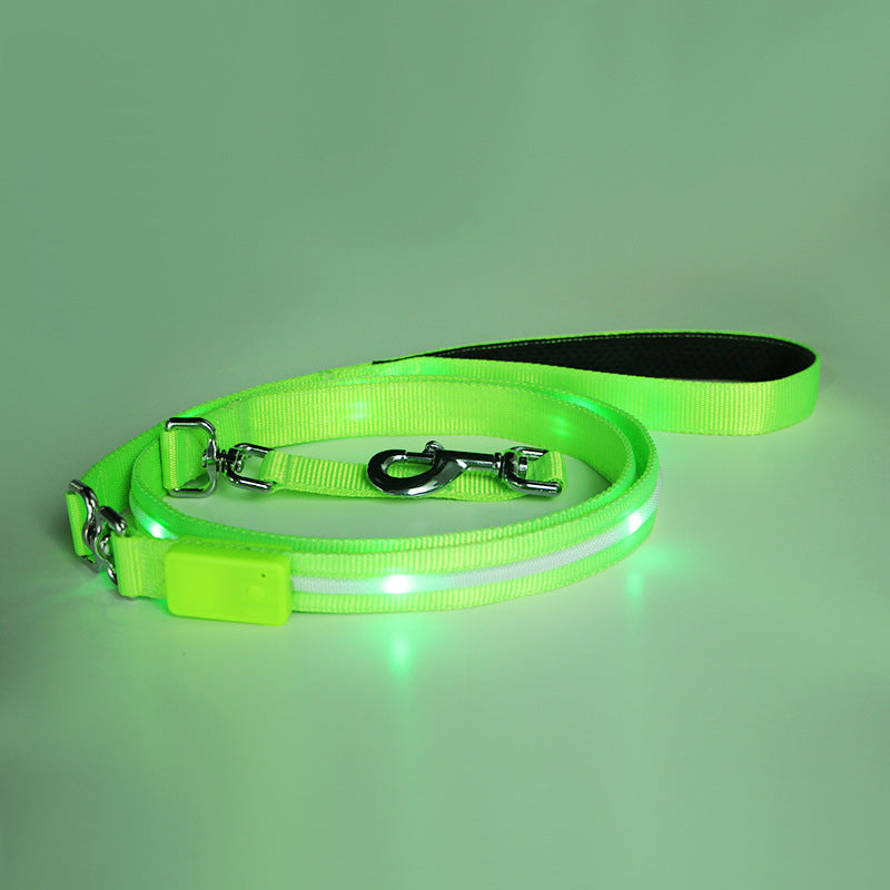 LED USB Rechargeable Luminous Pet Leash Walking Lead