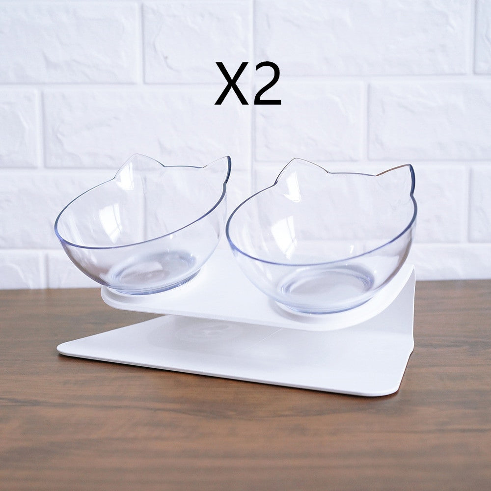 Pet Non Slip Double Bowl Raised Stand Feeding Dish