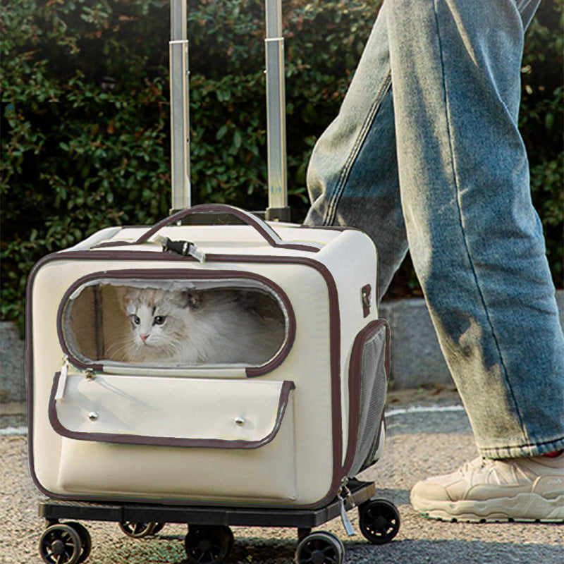Portable Pet Trolley Backpack Stress Relief Carrier Bag