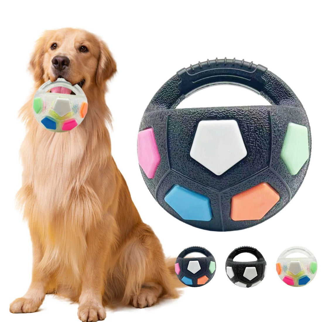 Pet Football Tennis Ball Shaped Chew Toy Durable Squeaky Training Toy