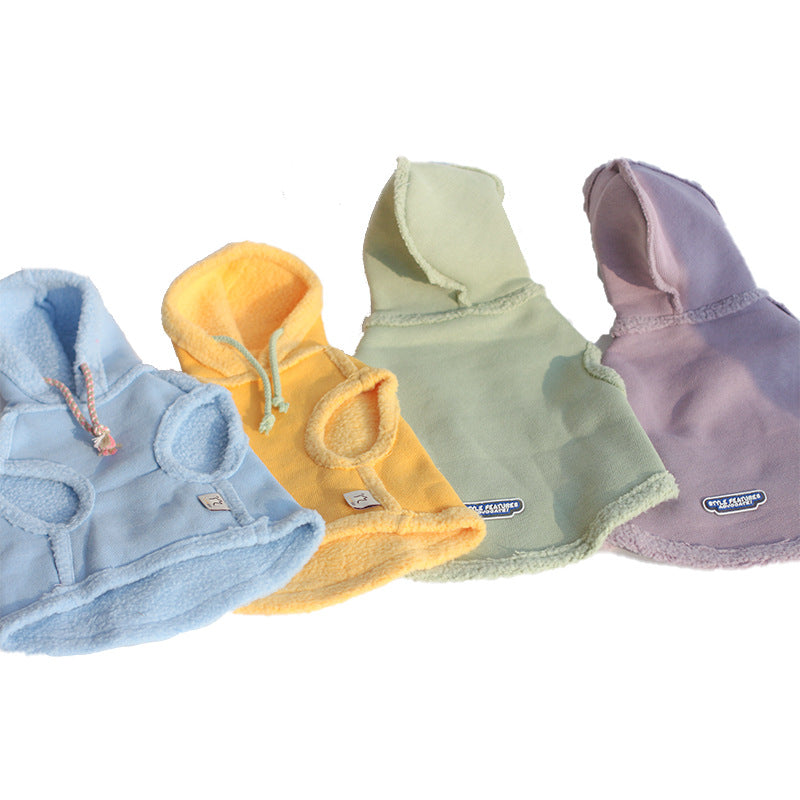 Pet Autumn Winter Fleece Thickened Warm Hooded Sweater
