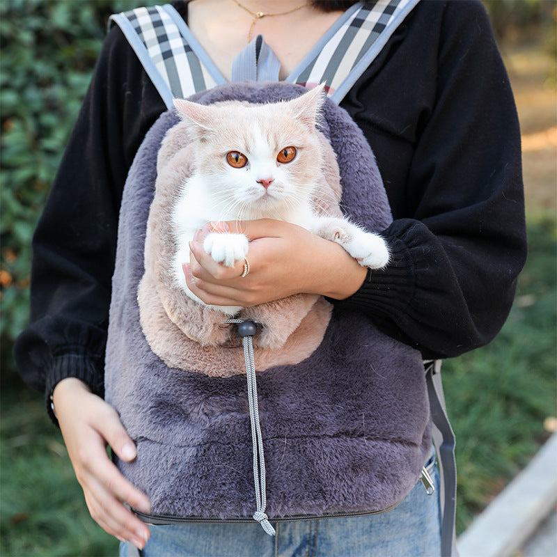 Pet Plush Portable Chest Backpack Fashion Carrier Bag