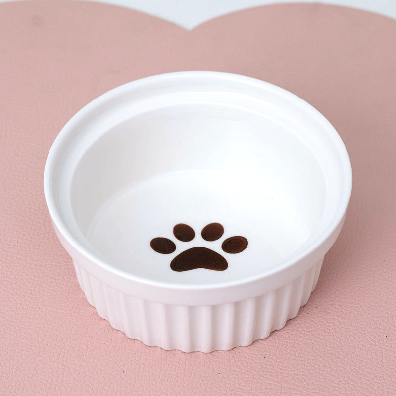 Pet Ceramic Double Bowl Elevated Feeding Set