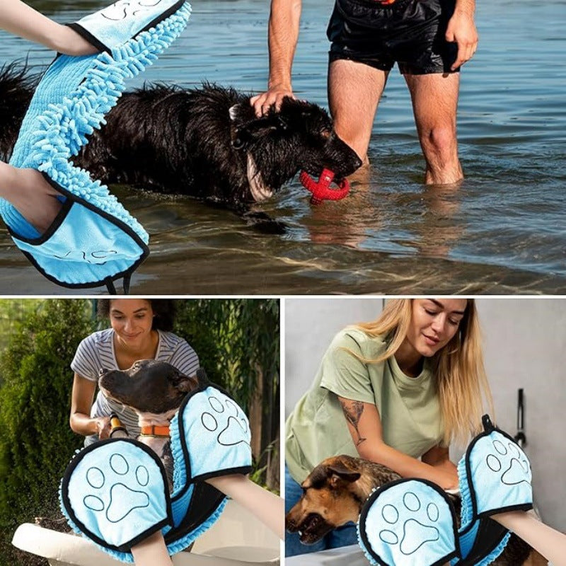 Quick Drying Pet Bath Towel Absorbent Grooming Cloth