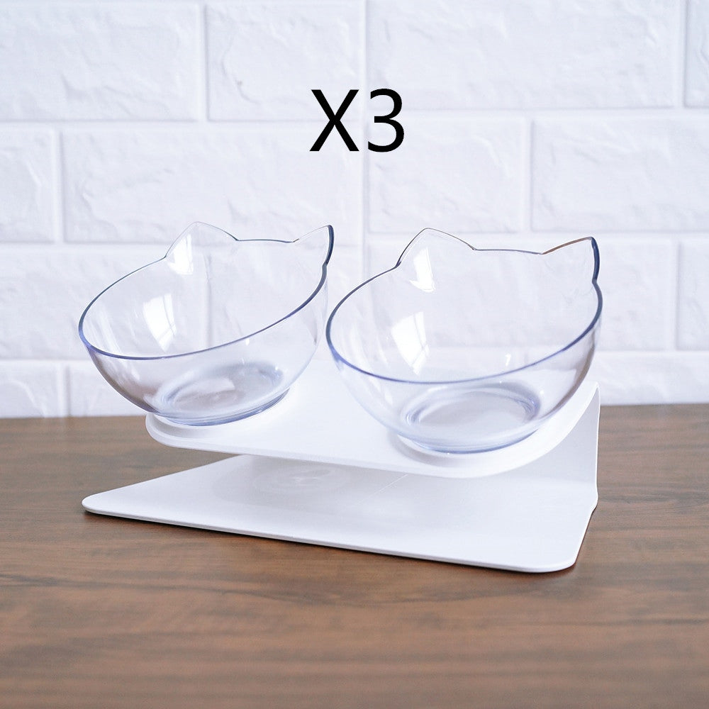 Pet Non Slip Double Bowl Raised Stand Feeding Dish