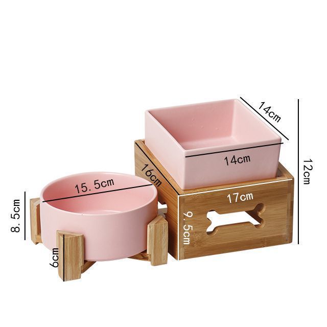 Pet Large Capacity High Stand Ceramic Feeding Bowl