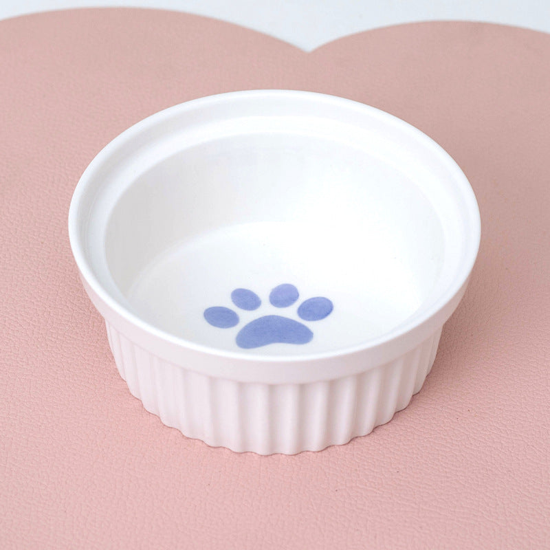 Pet Ceramic Double Bowl Elevated Feeding Set