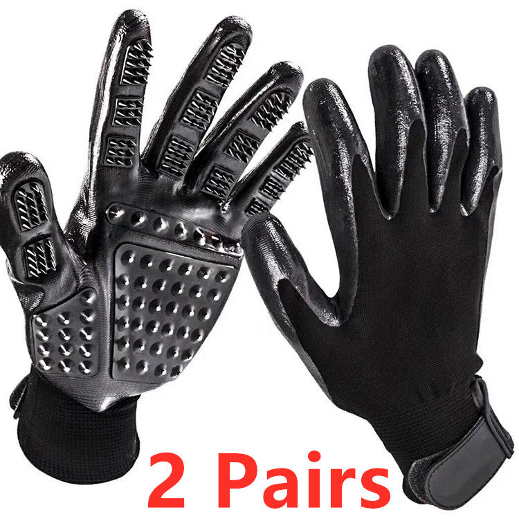 Pet Grooming Glove Soft Rubber Hair Remover Massage Brush