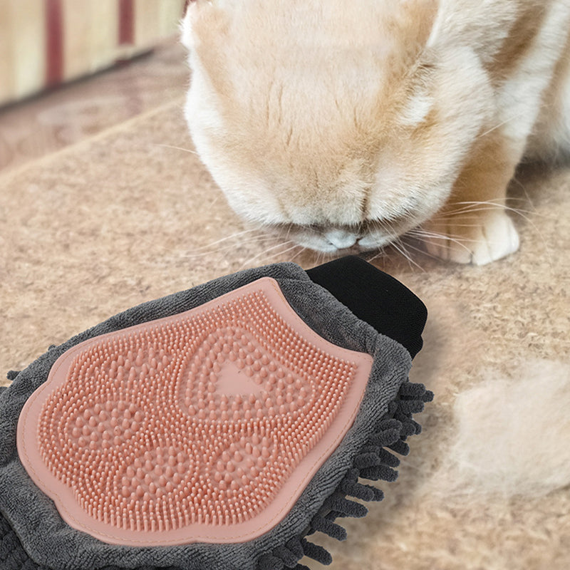 2 In 1 Pet Grooming Bath Glove Cleaning Massage Tool