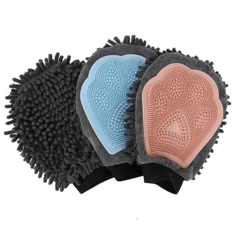 2 In 1 Pet Grooming Bath Glove Cleaning Massage Tool